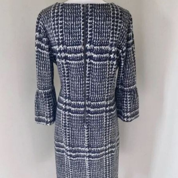 Talbots Womens Bell Sleeve Gala Glen Plaid Sheath Dress Sz 16 - Picture 3 of 8